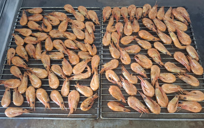 Heißgeräucherte Garnelen.